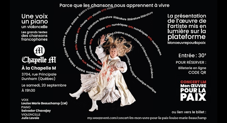 CONCERT LM-MON OEUVRE POUR LA PAIX (LOUISE-MARIE BEAUCHAMP)